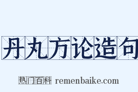 丹丸方论造句是什么意思的图片